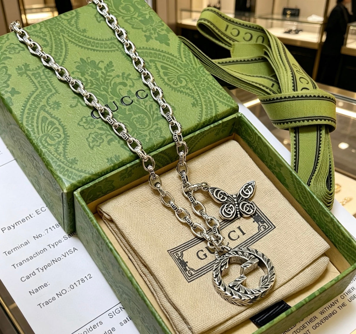 Gucci Anger Forest Interlocking G Antiqued Chain Necklace - album image 5