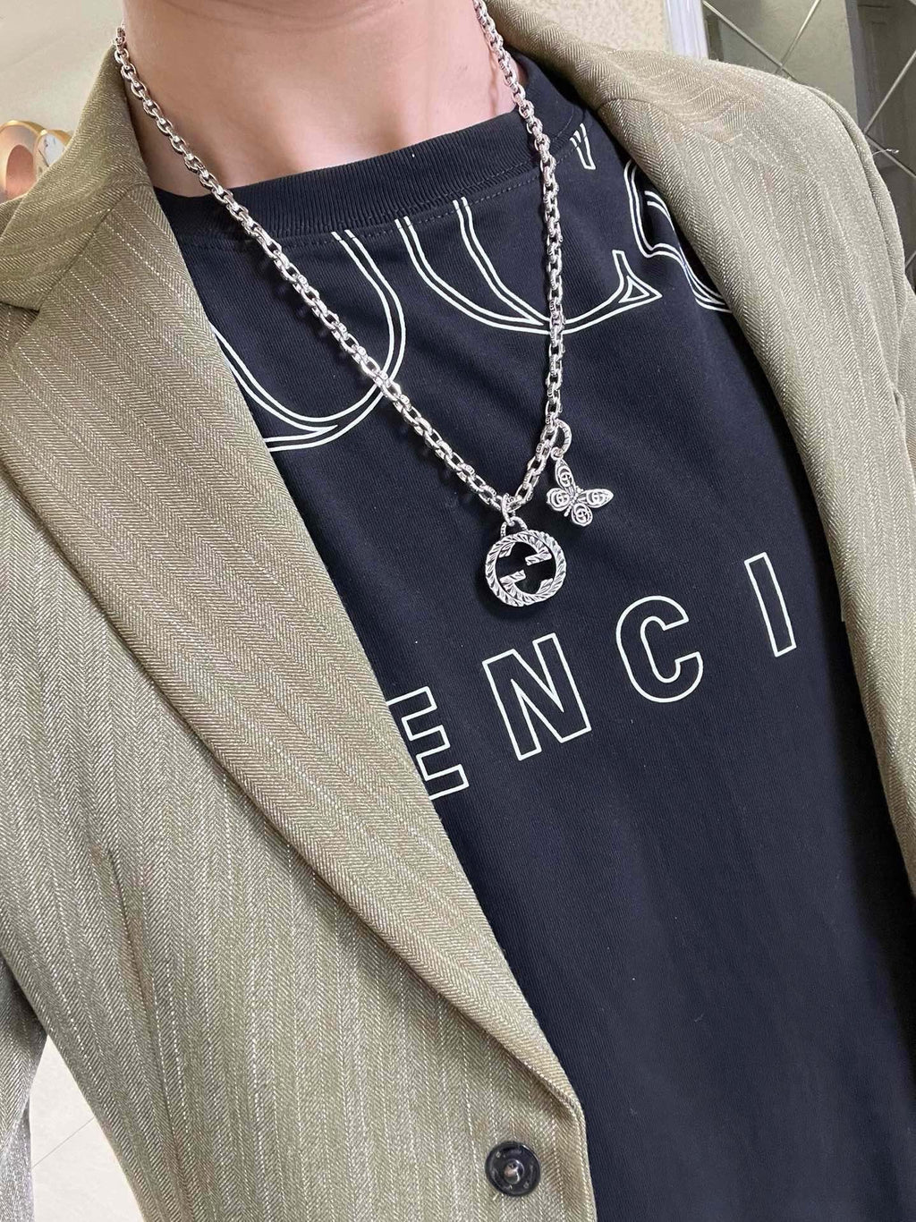 Gucci Anger Forest Interlocking G Antiqued Chain Necklace - album image 7