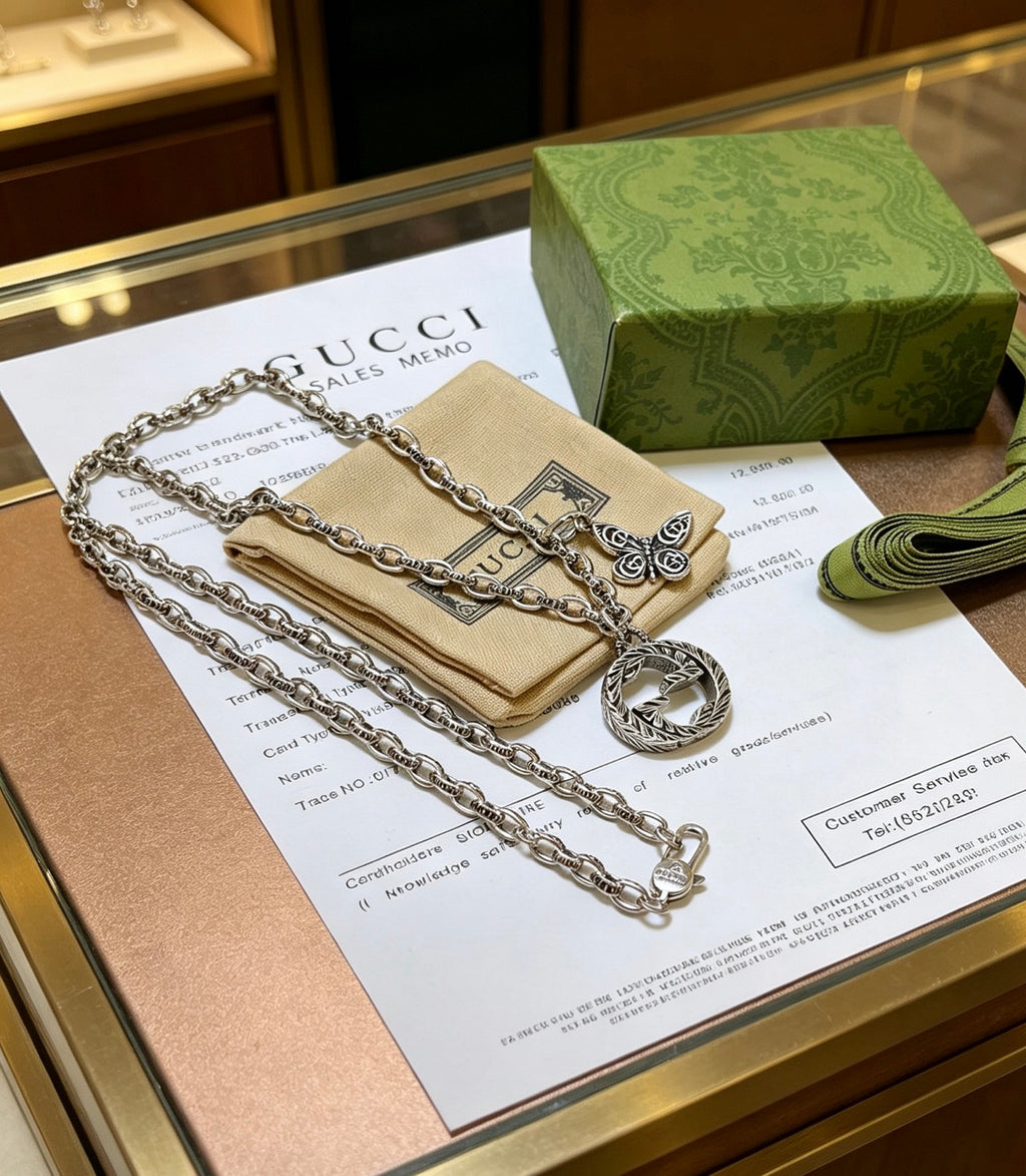 Gucci Anger Forest Interlocking G Antiqued Chain Necklace - album image 8