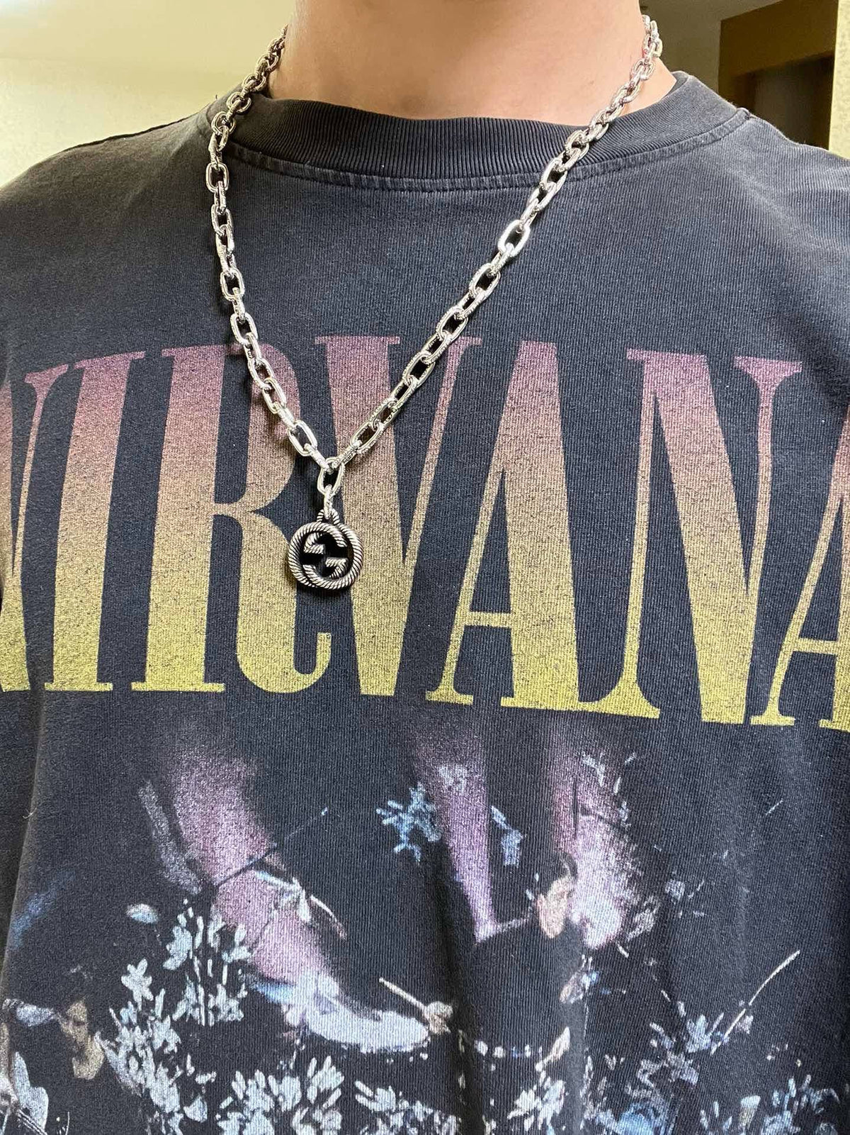 Gucci Anger Forest Interlocking G Antiqued Chain Necklace - album image 3