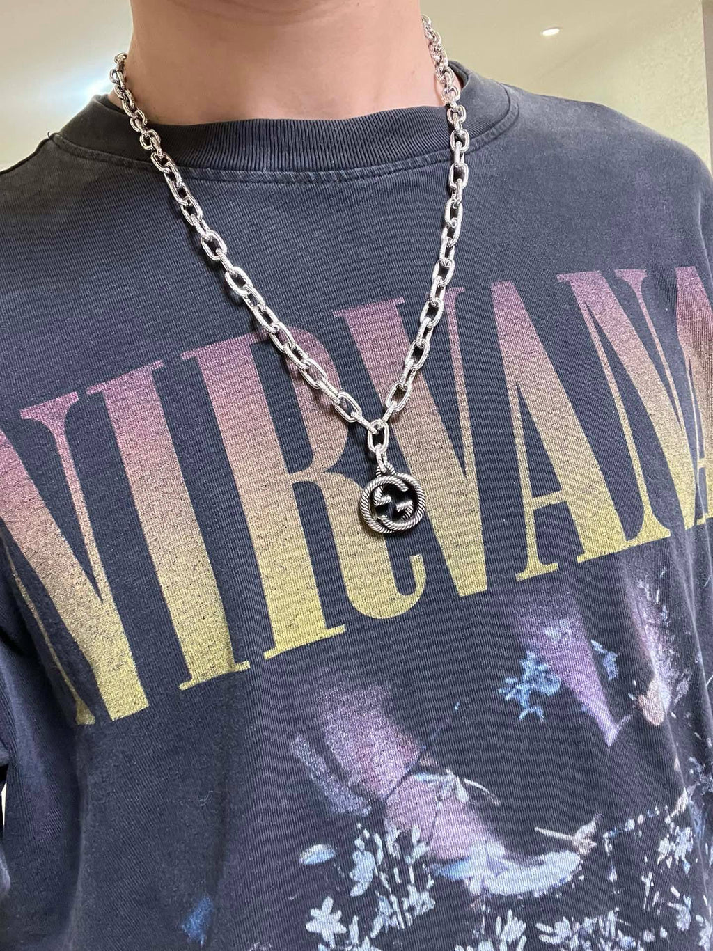 Gucci Anger Forest Interlocking G Antiqued Chain Necklace - album image 6