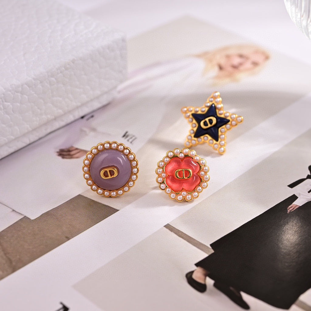 Dior Colorful Compass Medallion Earrings - product image 2