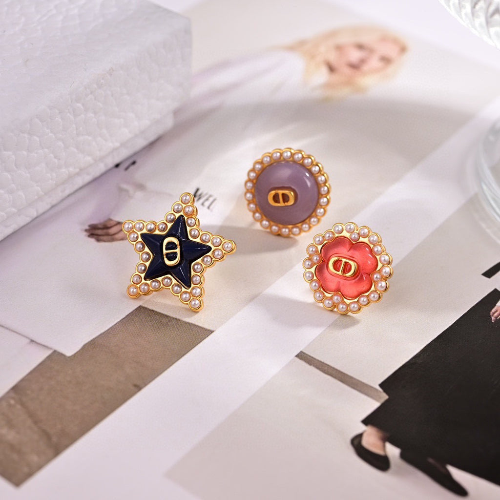 Dior Colorful Compass Medallion Earrings - product image 4