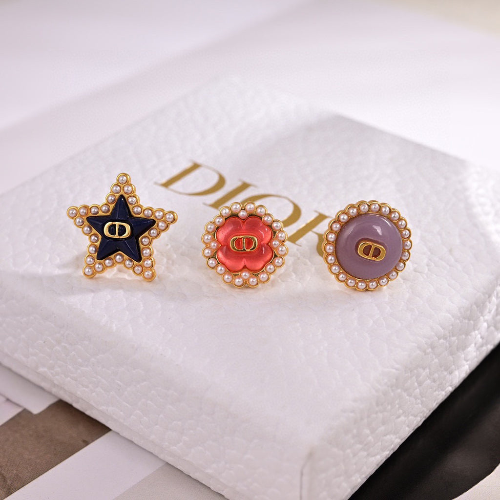 Dior Colorful Compass Medallion Earrings - product image 5