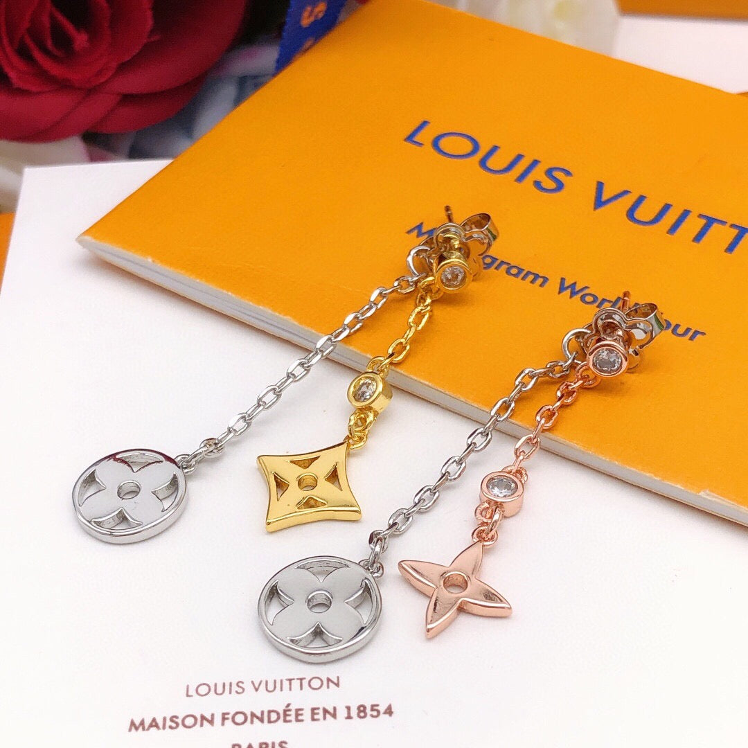 Louis Vuitton Rose Gold-Tone Silver-Tone Gold-Tone Tassel Earrings - album image 1