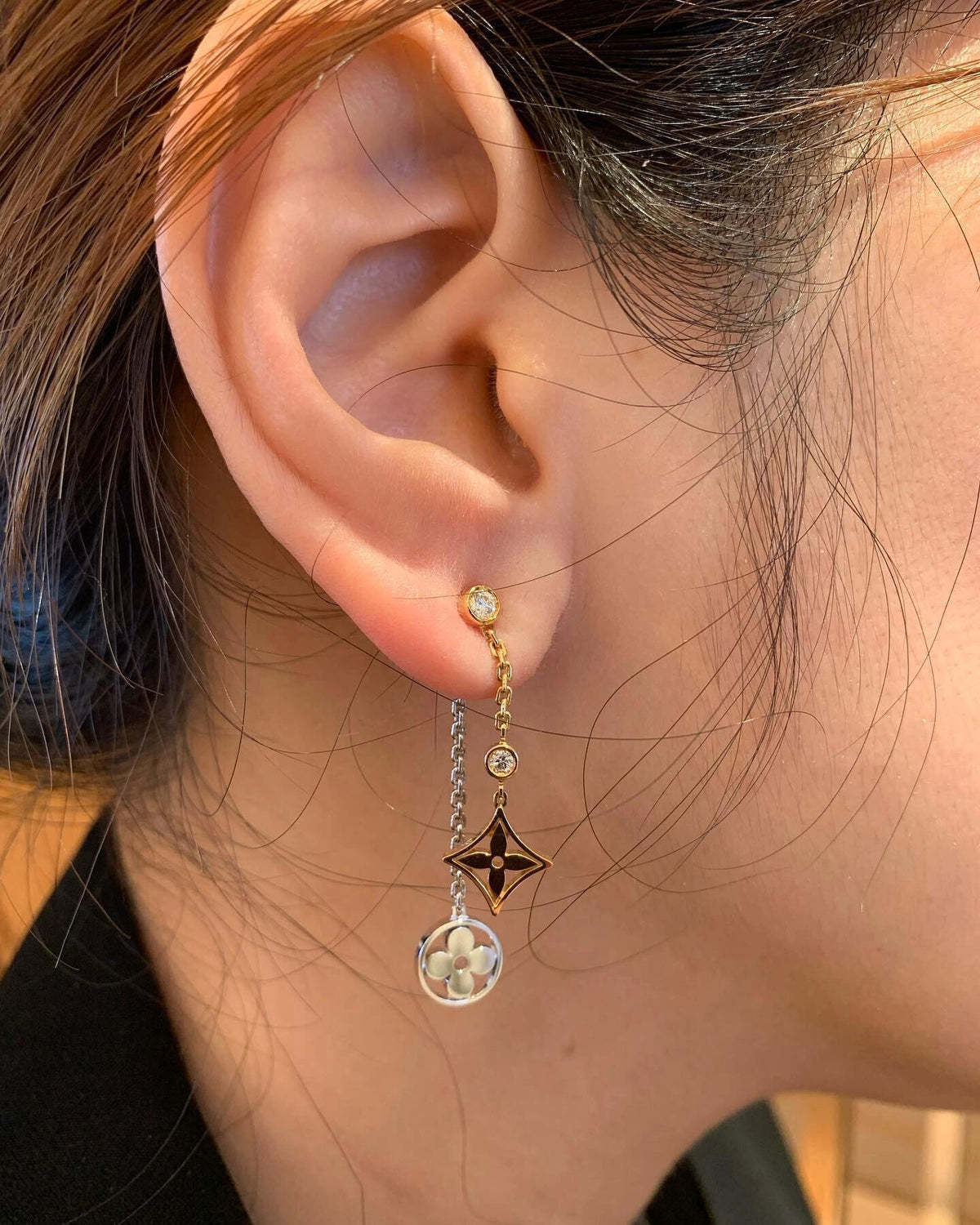 Louis Vuitton Rose Gold-Tone Silver-Tone Gold-Tone Tassel Earrings - album image 7