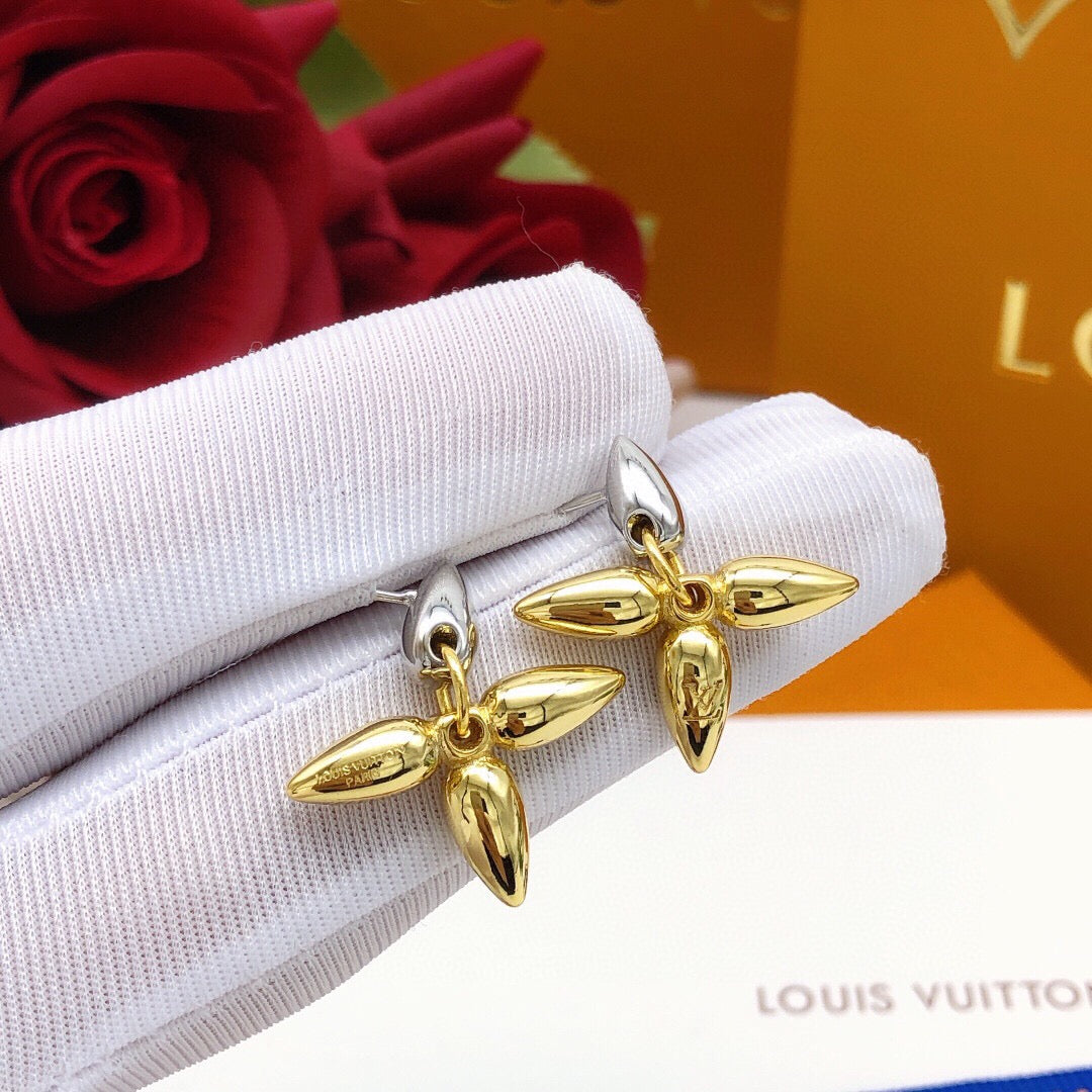 Louis Vuitton Silver-Tone Gold-Tone Monogram Polished Earrings - album image 2