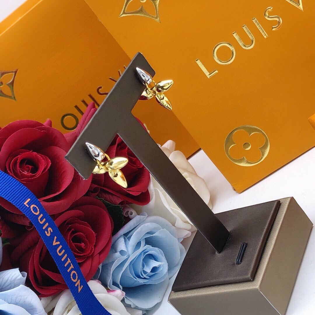 Louis Vuitton Silver-Tone Gold-Tone Monogram Polished Earrings - album image 6