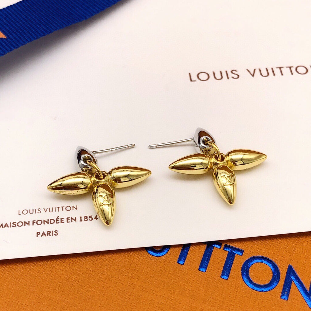 Louis Vuitton Silver-Tone Gold-Tone Monogram Polished Earrings - album image 7