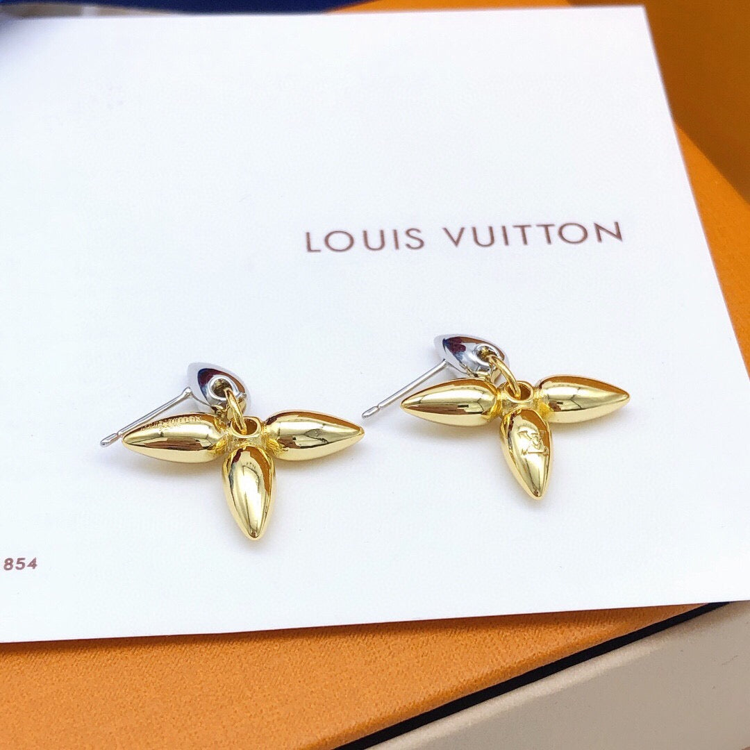 Louis Vuitton Silver-Tone Gold-Tone Monogram Polished Earrings - album image 5