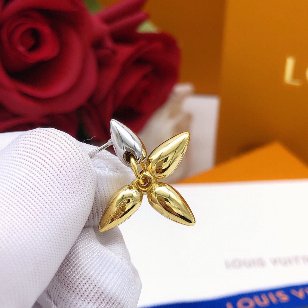 Louis Vuitton Silver-Tone Gold-Tone Monogram Polished Earrings - album image 3