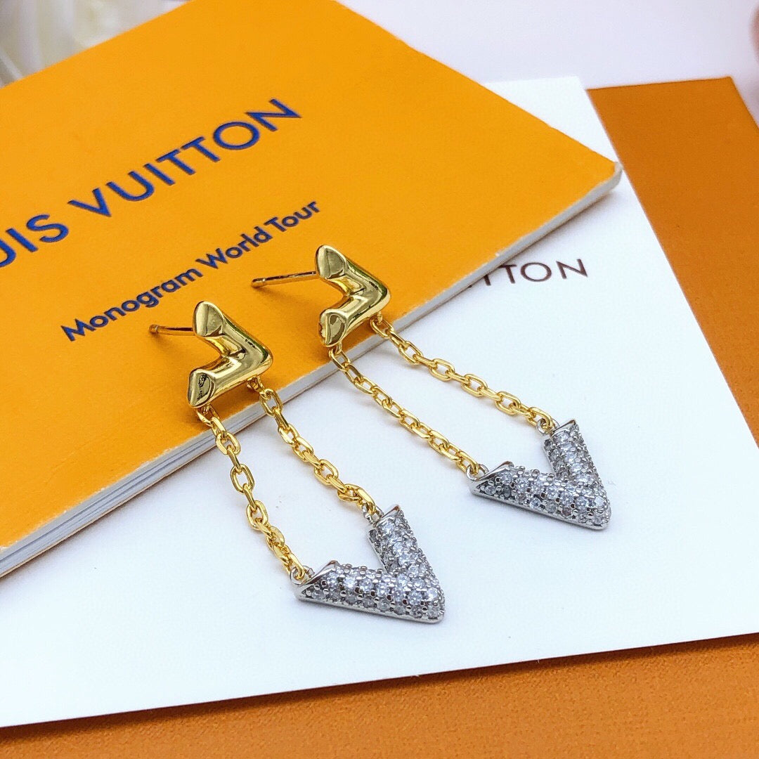 Louis Vuitton Gold-Tone Tassel Crystal Accent Earrings - album image 4