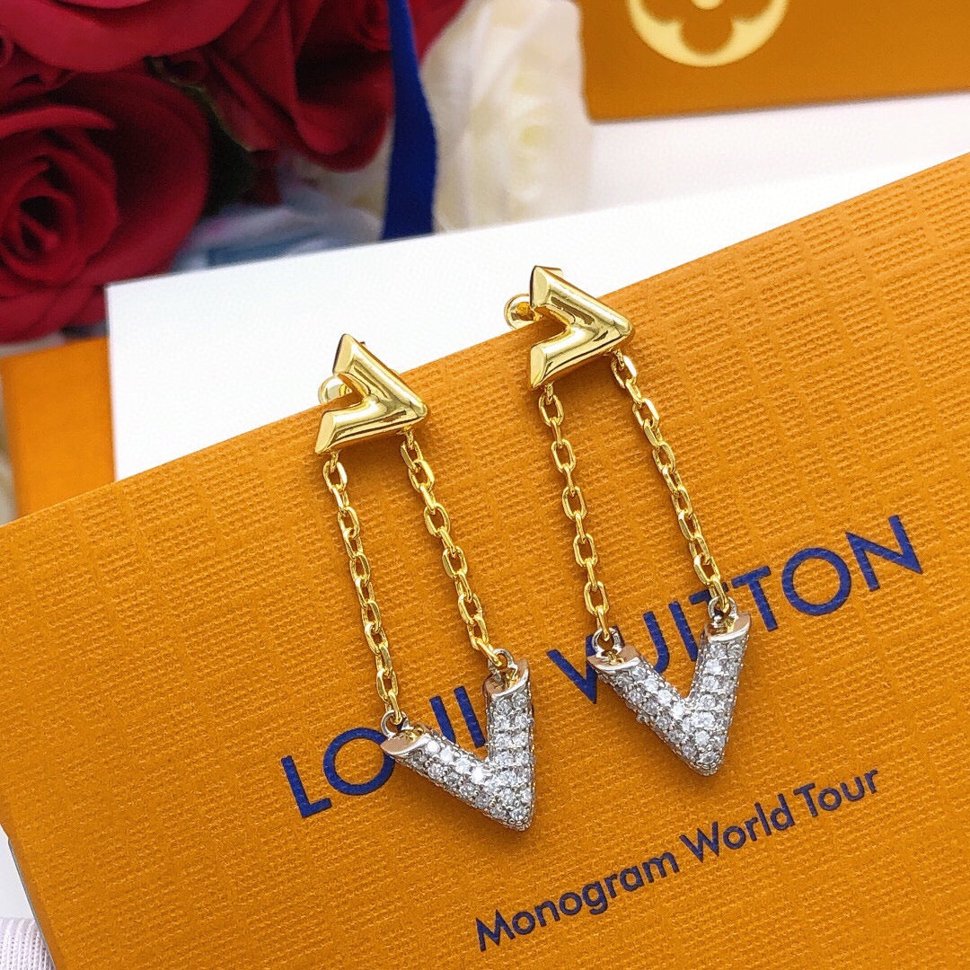 Louis Vuitton Gold-Tone Tassel Crystal Accent Earrings - album image 7