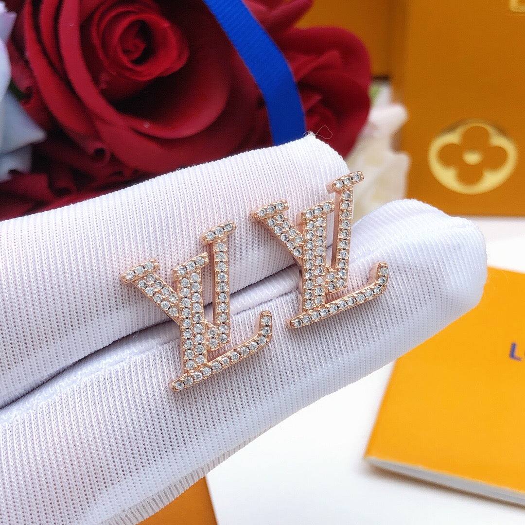 Louis Vuitton LV Letter Crystal Accent Earrings - album image 5