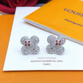 Louis Vuitton Silver-Tone Flower Crystal Accent Earrings - album image 1