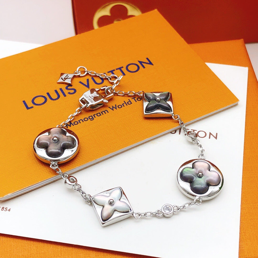 Louis Vuitton Silver-Tone Gray Monogram Bracelet - album image 1