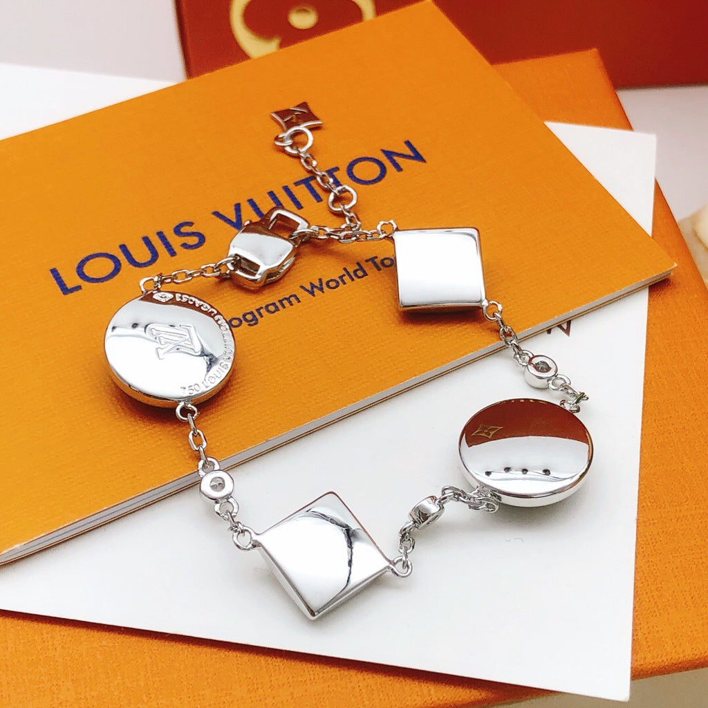 Louis Vuitton Silver-Tone Gray Monogram Bracelet - album image 3