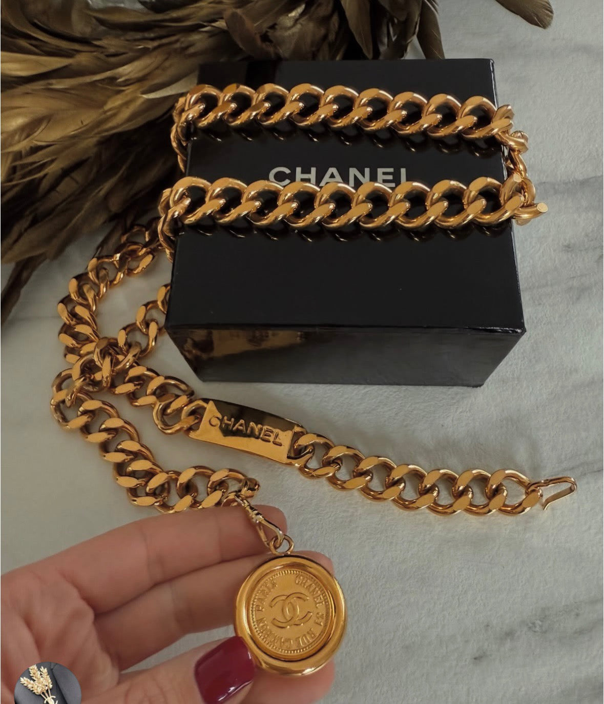 Chanel Gold-Tone Medallion Chain Belt - album image 6