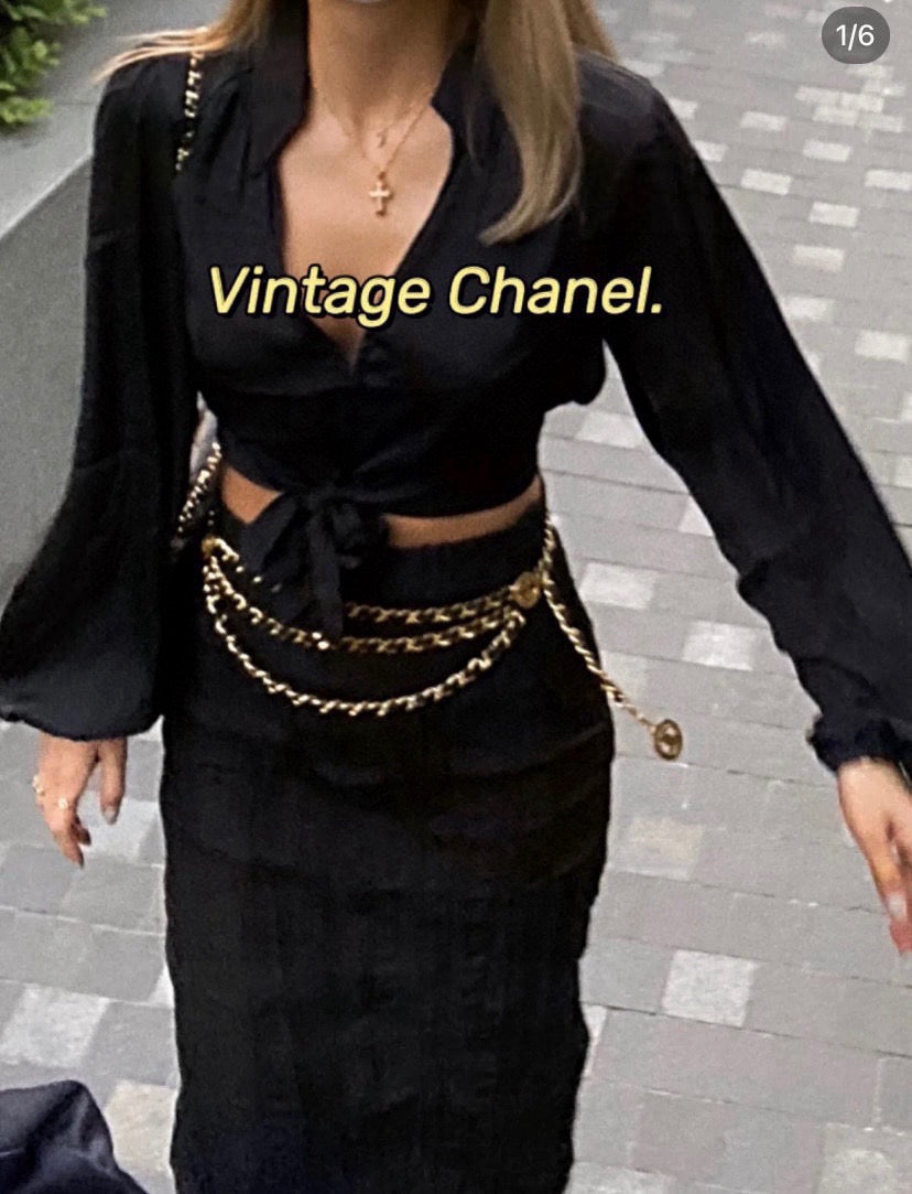 Chanel Black and Gold-Tone Layered Chain Belt - album image 6
