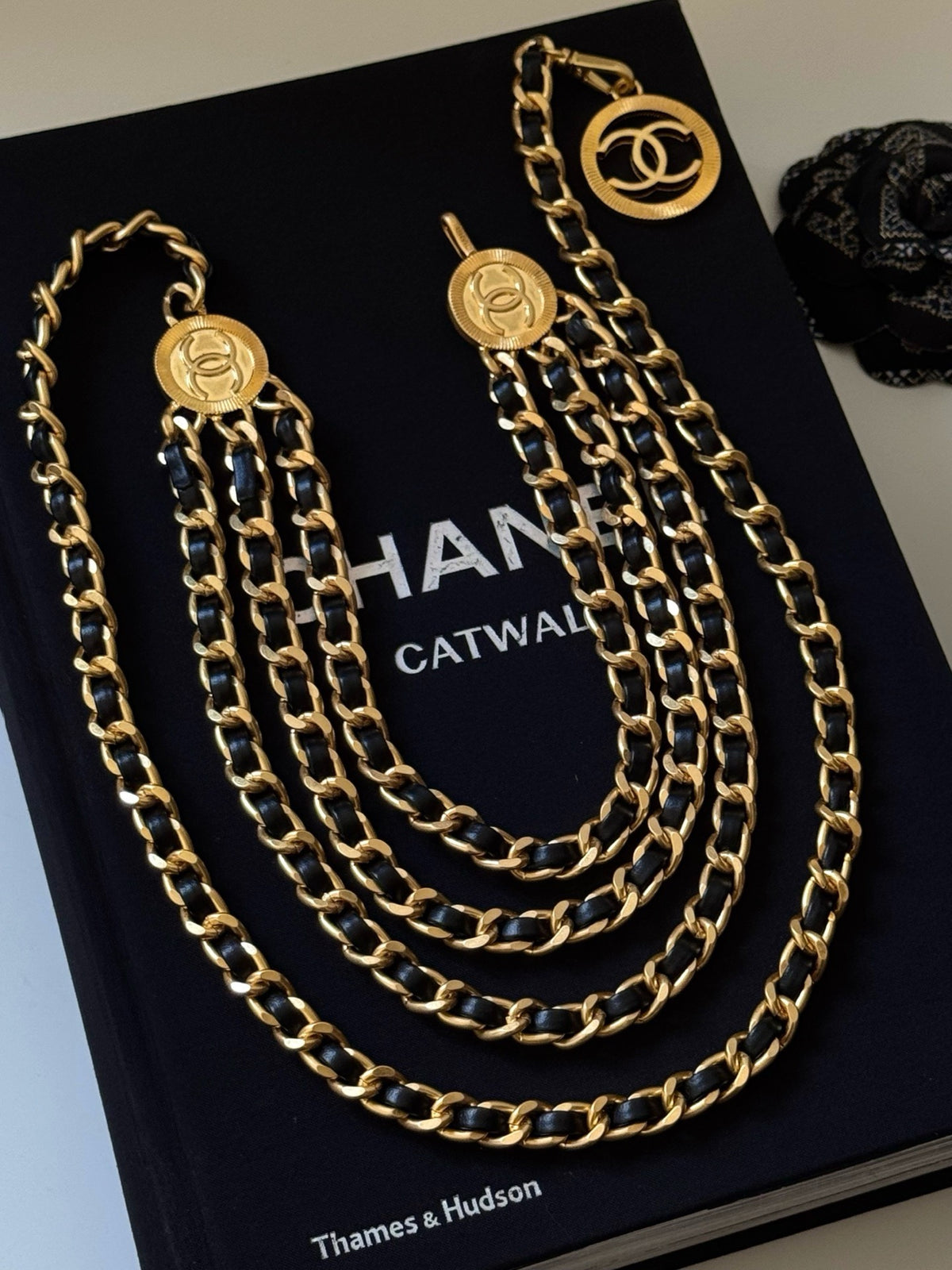 Chanel Black and Gold-Tone Layered Chain Belt - album image 9