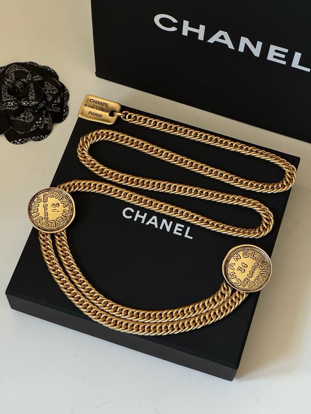 Chanel Gold-Tone Coin Chain Belt - album image 4