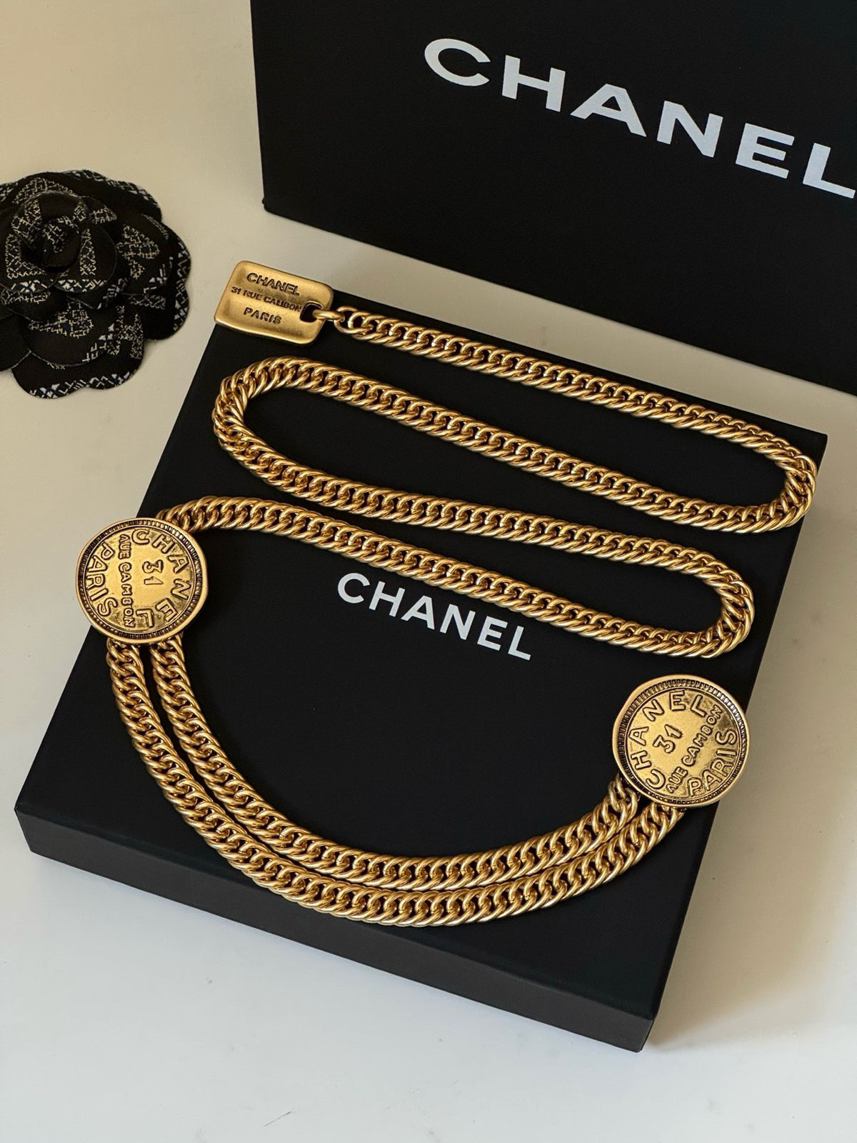 Chanel Gold-Tone Coin Chain Belt - album image 4
