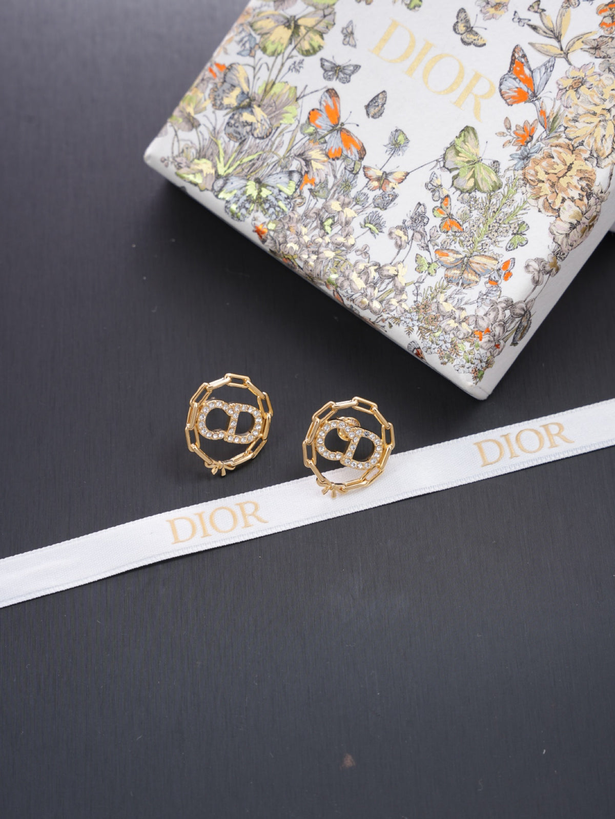Dior Crystal Rose Stud Earrings - product image 3
