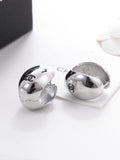 Chanel Silver-Tone Domed Stud Earrings - album image 1