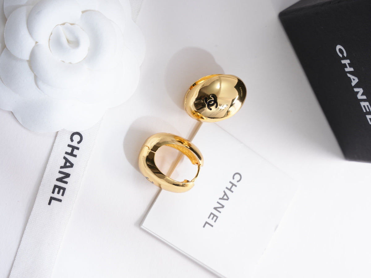 Chanel Silver-Tone Domed Stud Earrings - album image 4