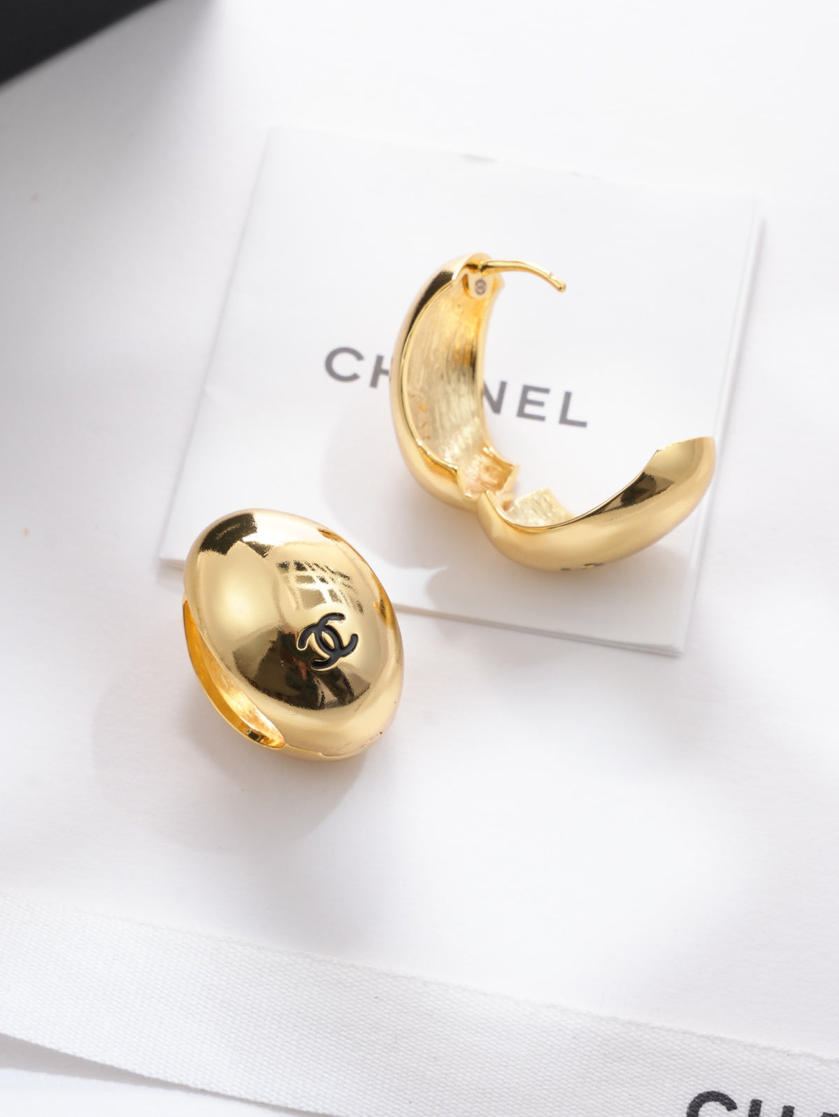 Chanel Silver-Tone Domed Stud Earrings - album image 2