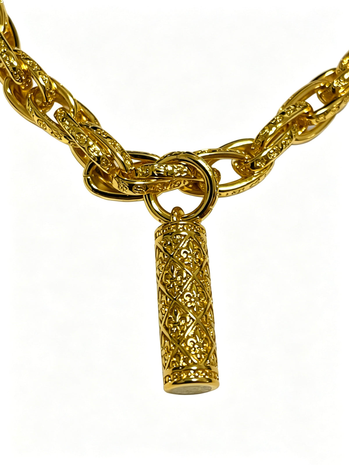 Chrome Hearts Gold-Tone Elongated Tag Necklace - album image 6