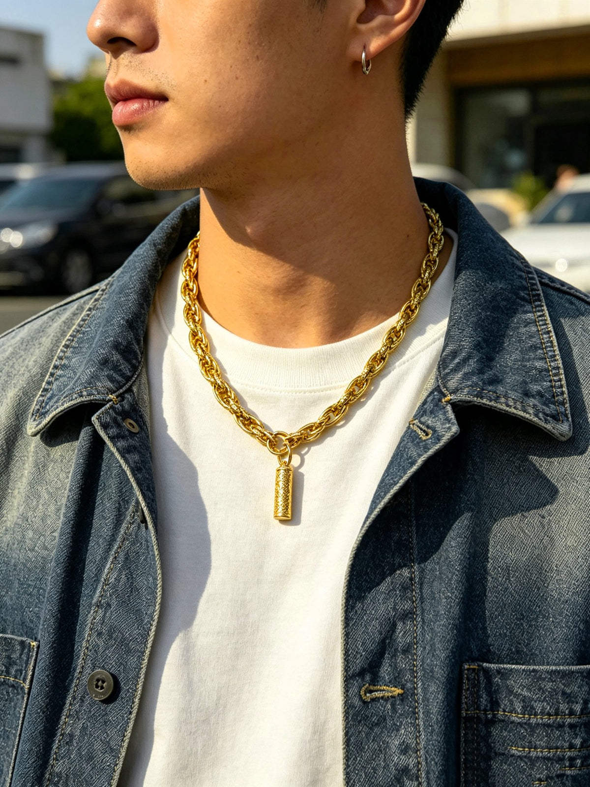 Chrome Hearts Gold-Tone Elongated Tag Necklace - album image 7