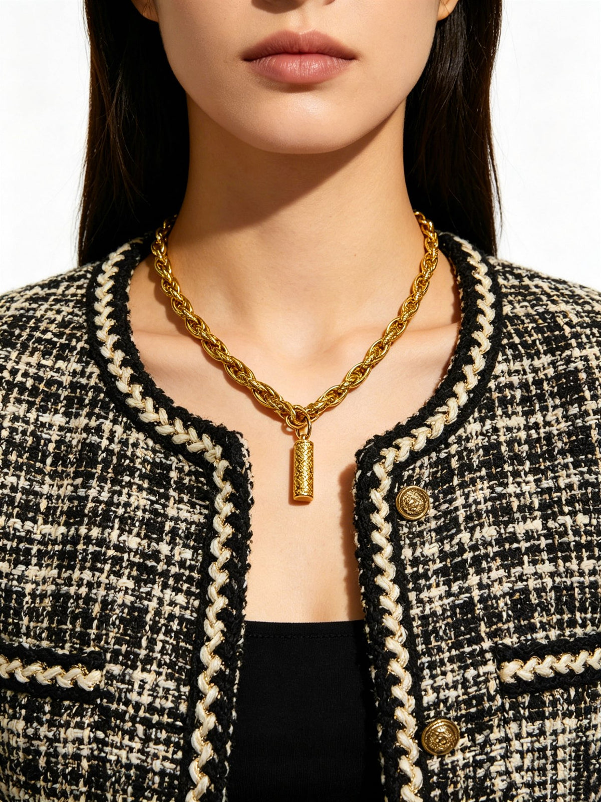 Chrome Hearts Gold-Tone Elongated Tag Necklace - album image 9