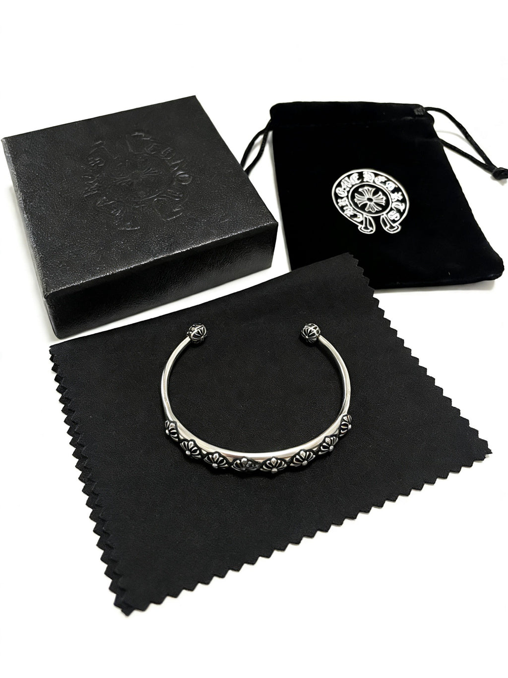 Chrome Hearts Dark Patterned Ball End Cuff - album image 8