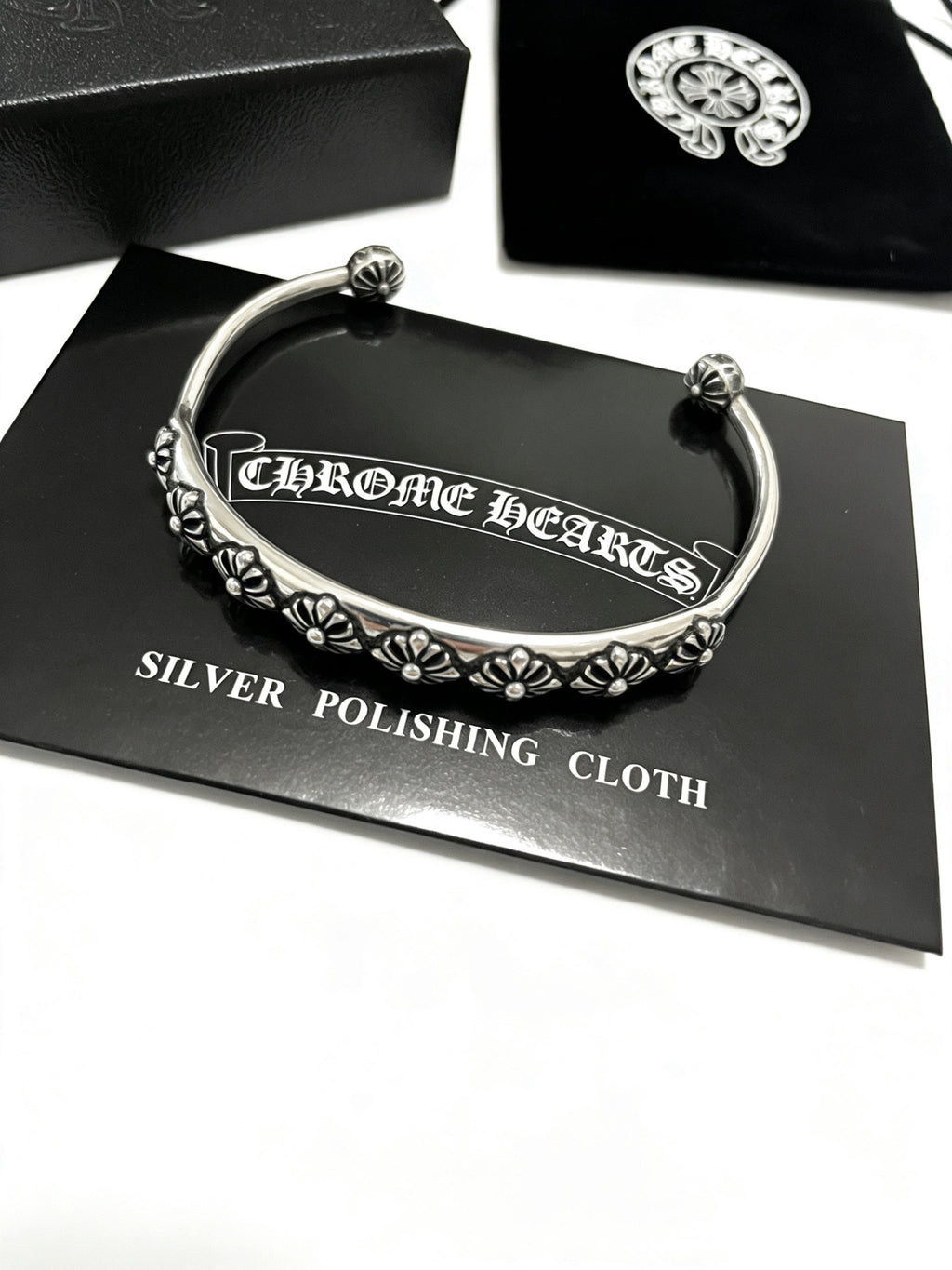 Chrome Hearts Dark Patterned Ball End Cuff - album image 3