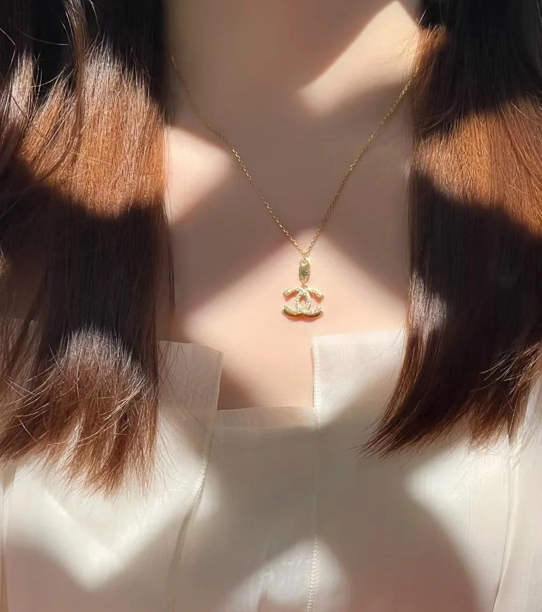 Chanel Interlocking C Two-Tone Letter Necklace - album image 8