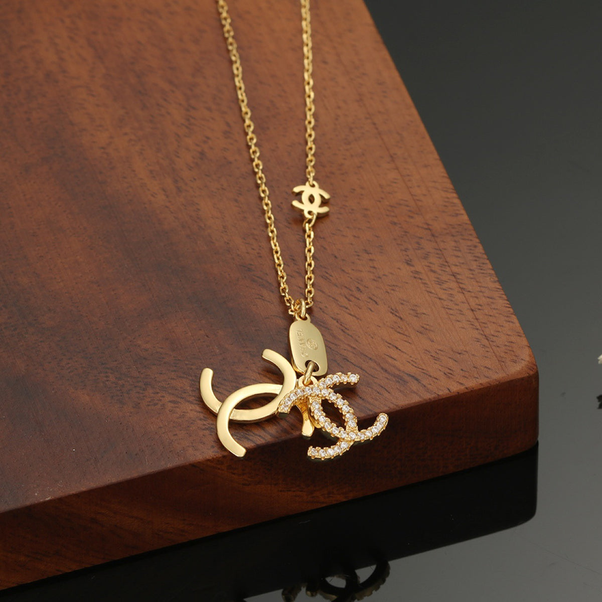 Chanel Interlocking C Two-Tone Letter Necklace - album image 9