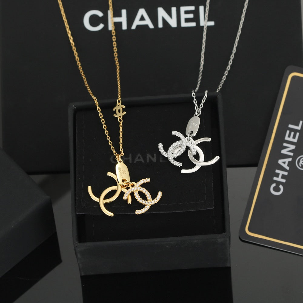 Chanel Interlocking C Two-Tone Letter Necklace - album image 4
