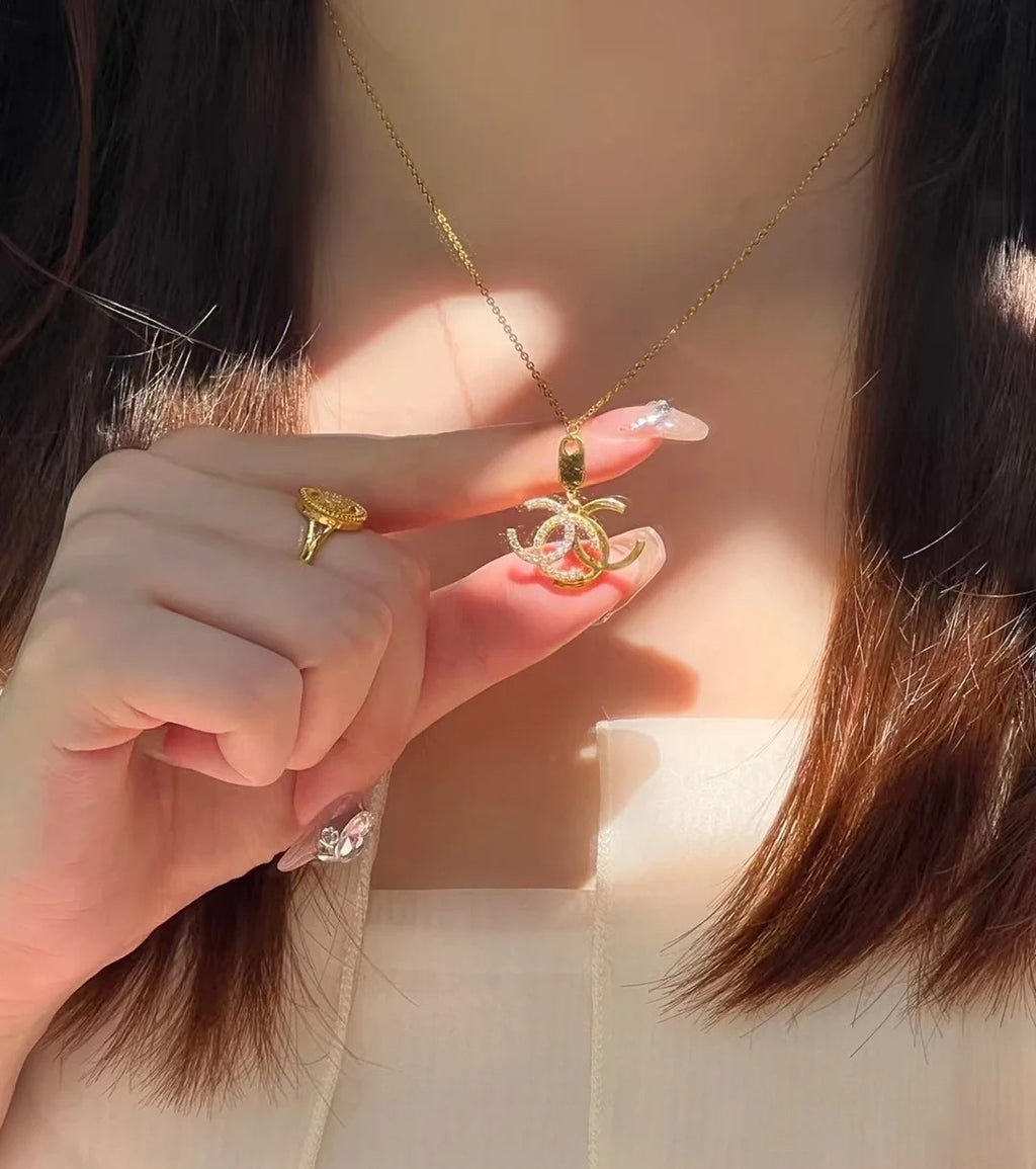 Chanel Interlocking C Two-Tone Letter Necklace - album image 2