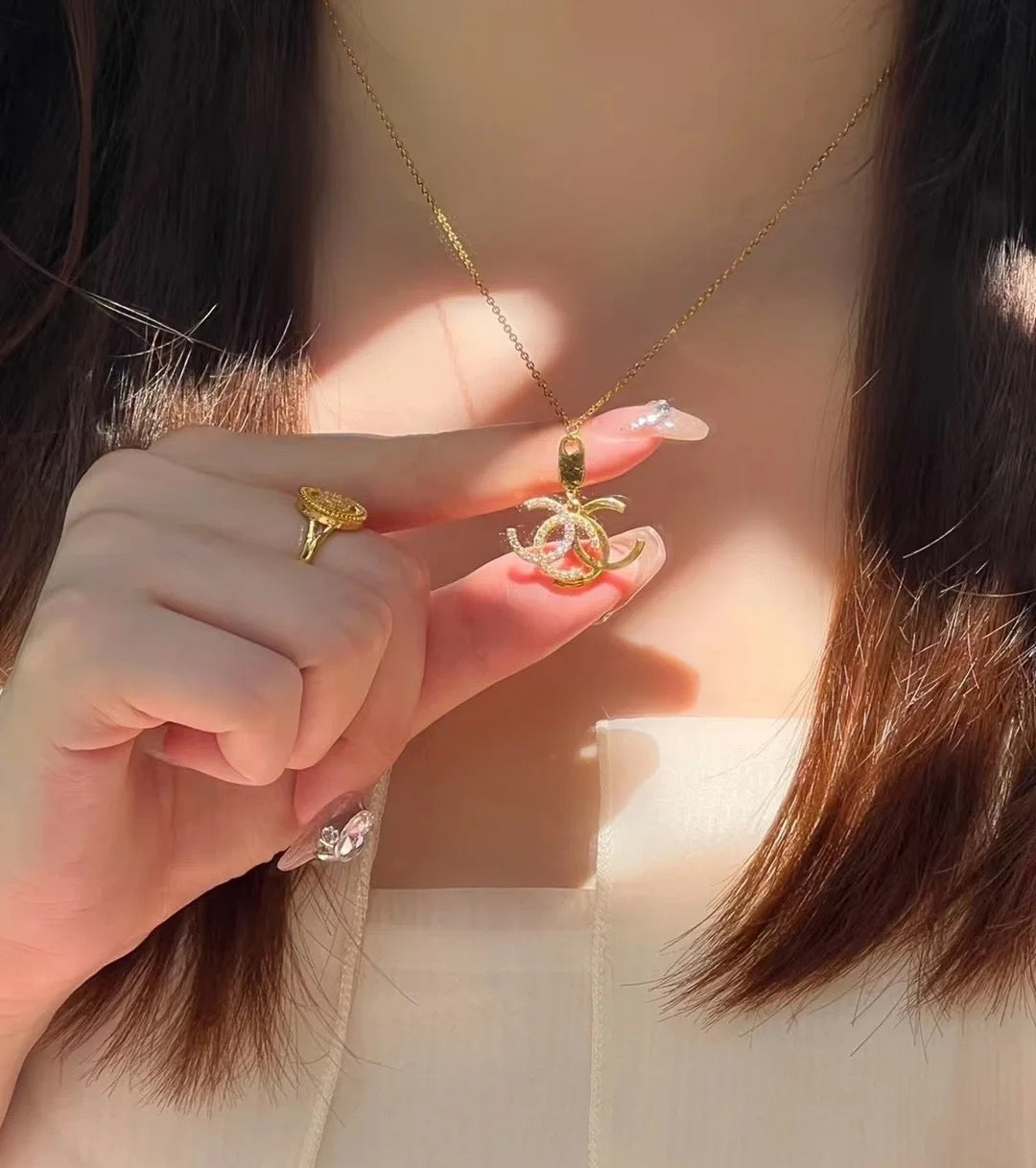 Chanel Interlocking C Two-Tone Letter Necklace - album image 2