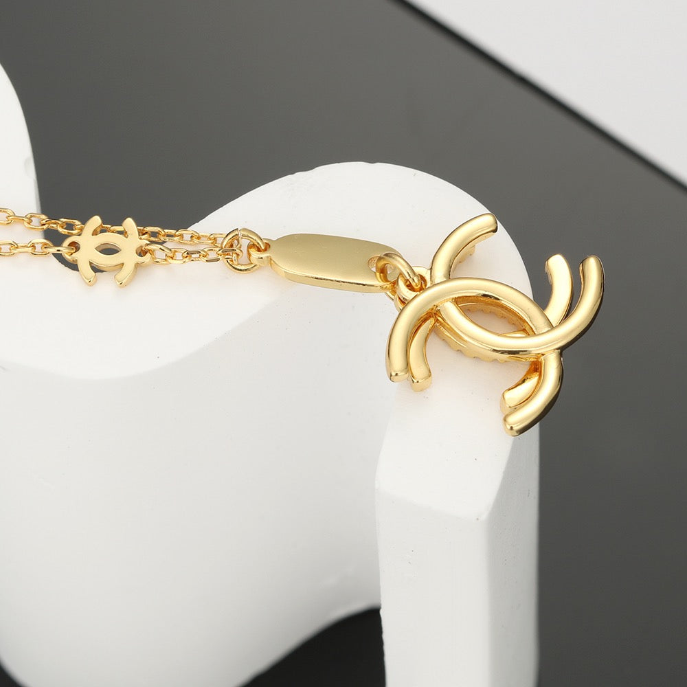 Chanel Interlocking C Two-Tone Letter Necklace - album image 7