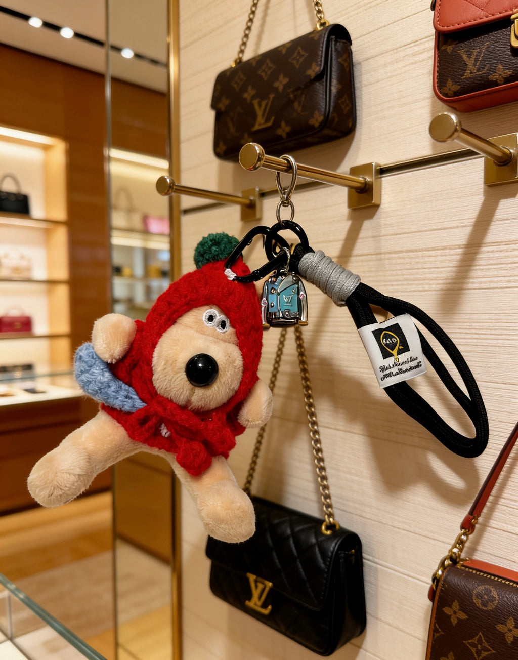 Louis Vuitton Red Hooded Plush Character Keychain - album image 4