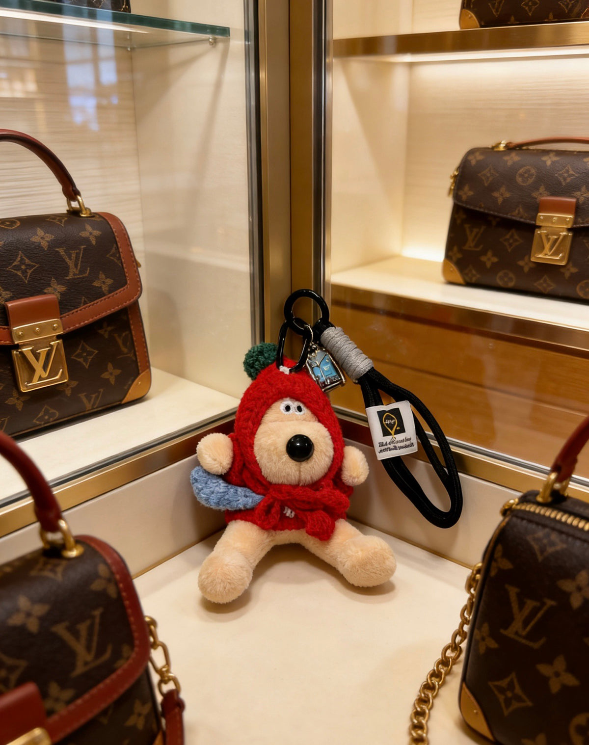 Louis Vuitton Red Hooded Plush Character Keychain - album image 6