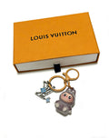 Louis Vuitton Gray Character Keychain with Ring and Flower Charm - album image 1