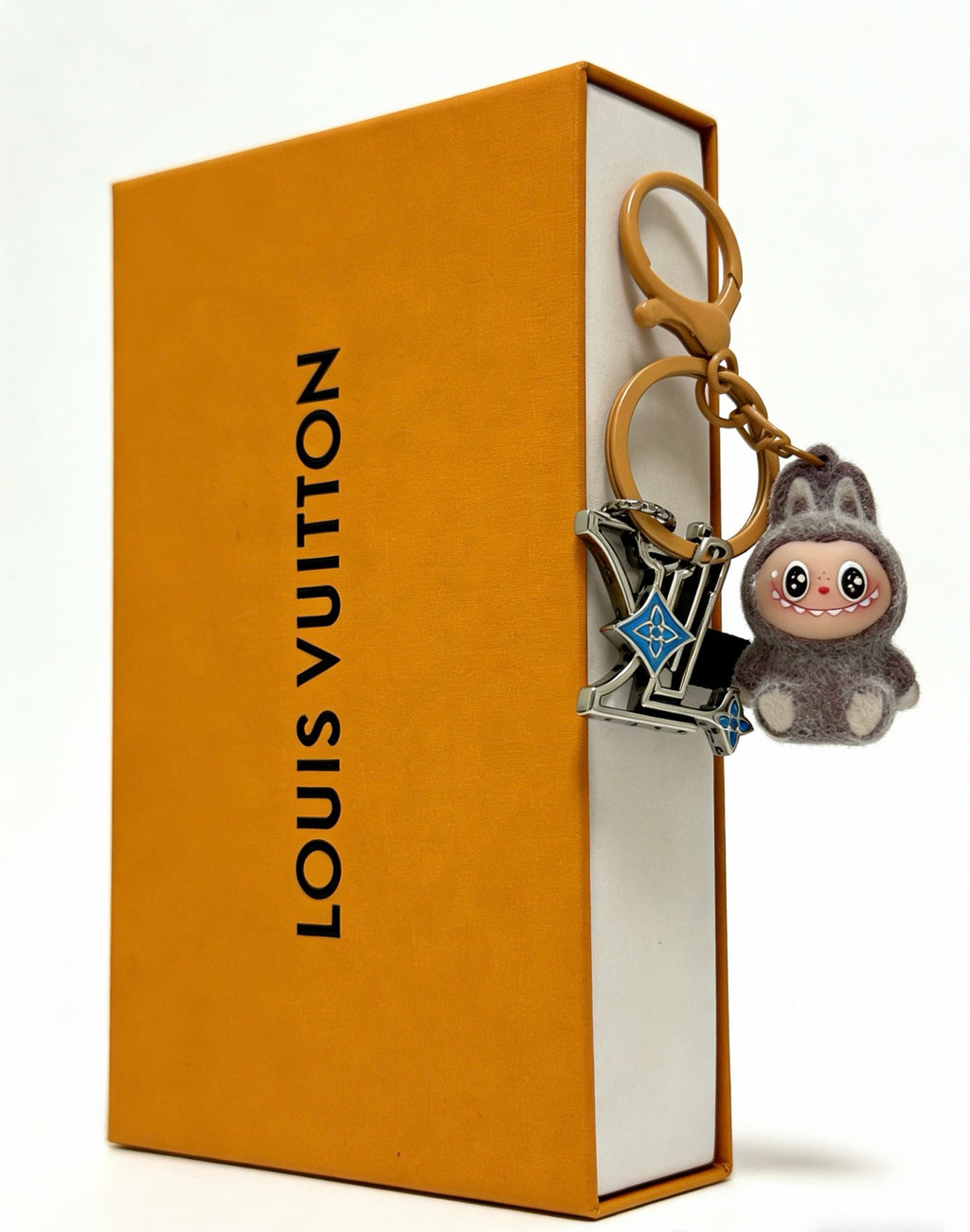 Louis Vuitton Gray Character Keychain with Ring and Flower Charm - album image 2