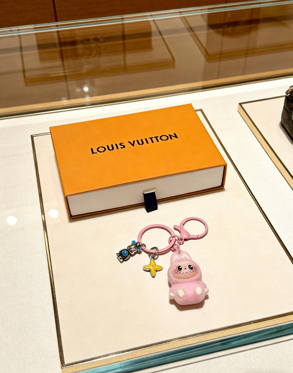 Louis Vuitton Pink Character Keychain with Ring and Flower Charm - album image 4