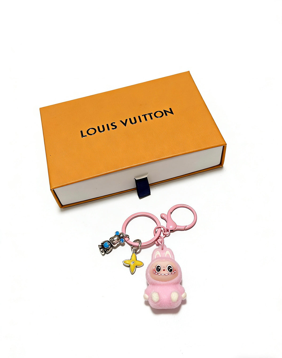Louis Vuitton Pink Character Keychain with Ring and Flower Charm - album image 1