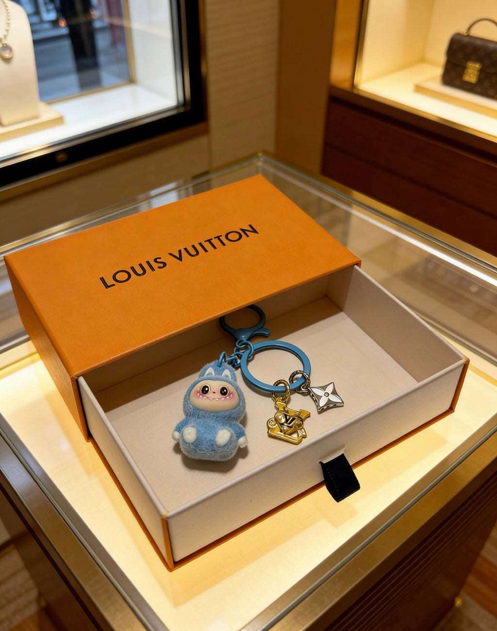 Louis Vuitton Blue Character Keychain with Ring and Star Charm - album image 5
