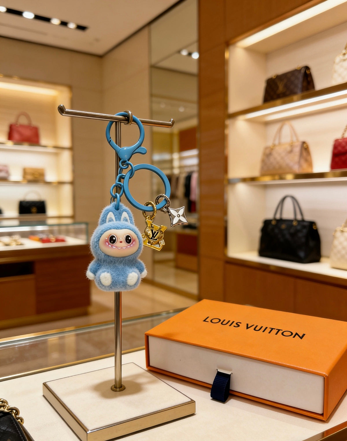 Louis Vuitton Blue Character Keychain with Ring and Star Charm - album image 6