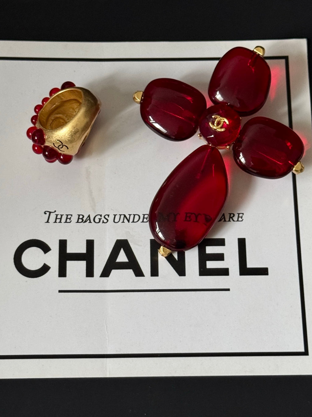 Chanel Red Oval Stone Brooch and Ring Options - album image 2